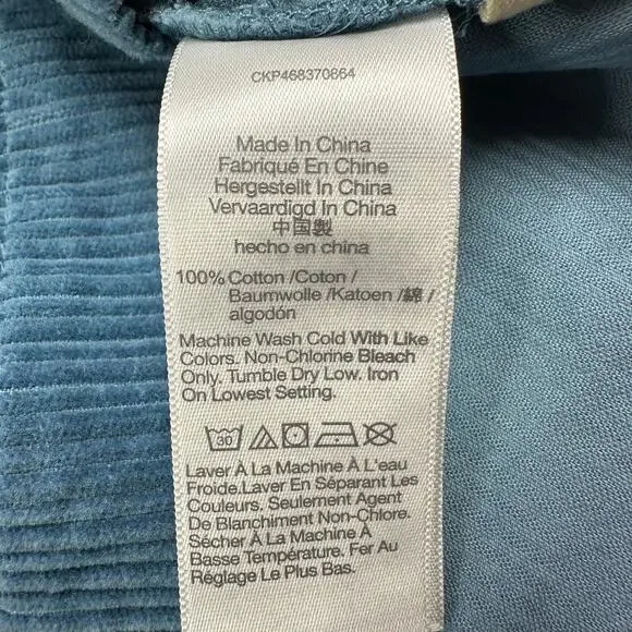 Madewell Dress Womens 2X Blue Corduroy Mini Shirtdress Long Sleeve Shift Collar - Picture 6 of 10